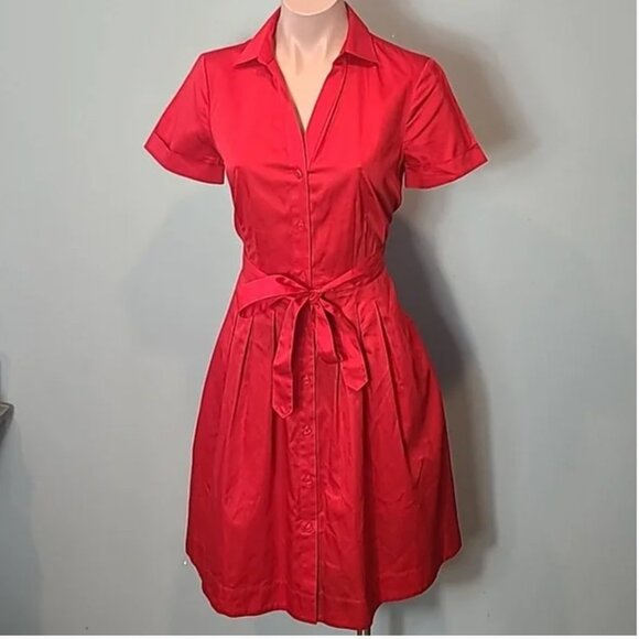 Brooks Brothers Red Belted Shirt Dress with Pockets❣️ Like New - Picture 1 of 12